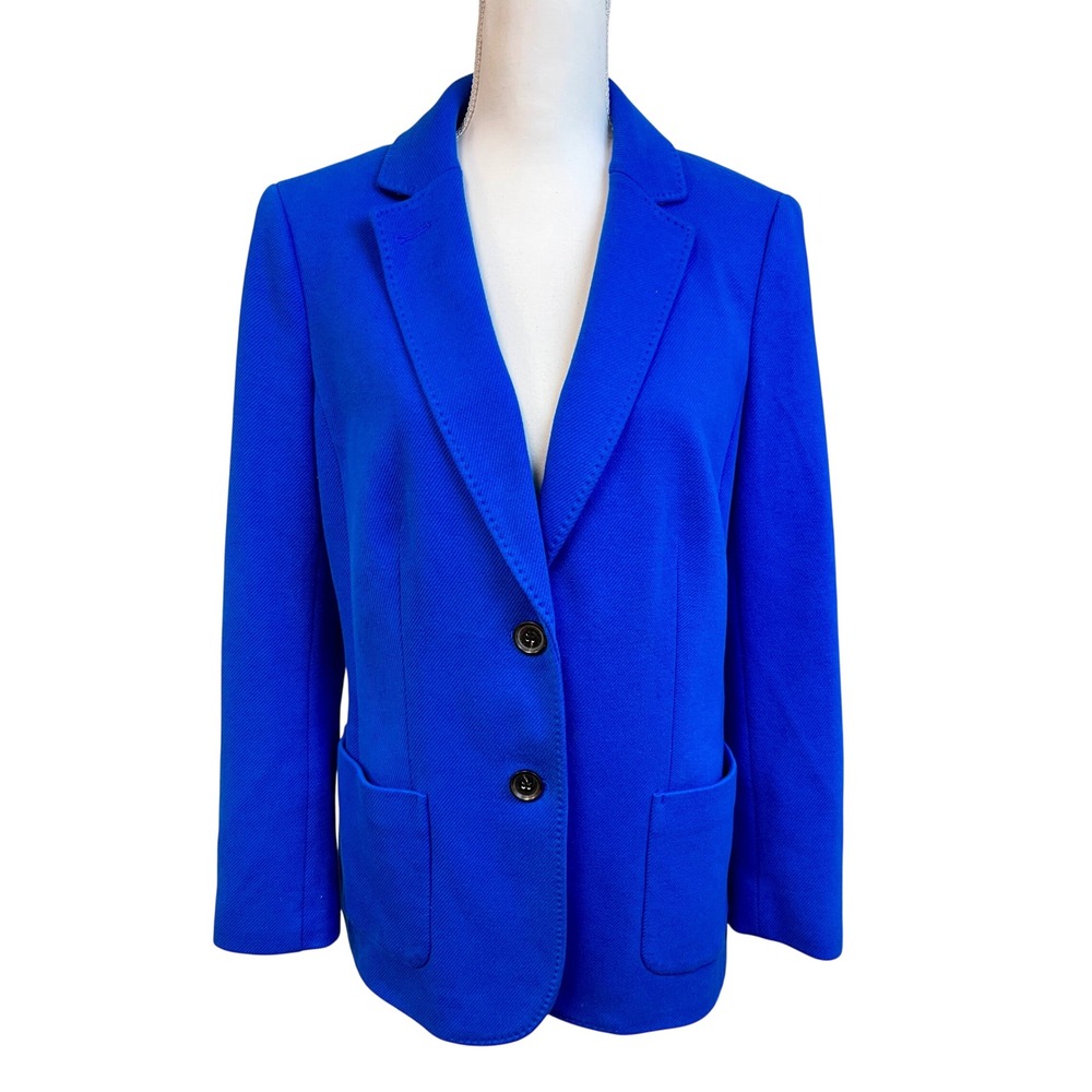 TALBOTS Cobalt Aberdeen Blazer 12 Blue Pocket Classic Office Career Professional